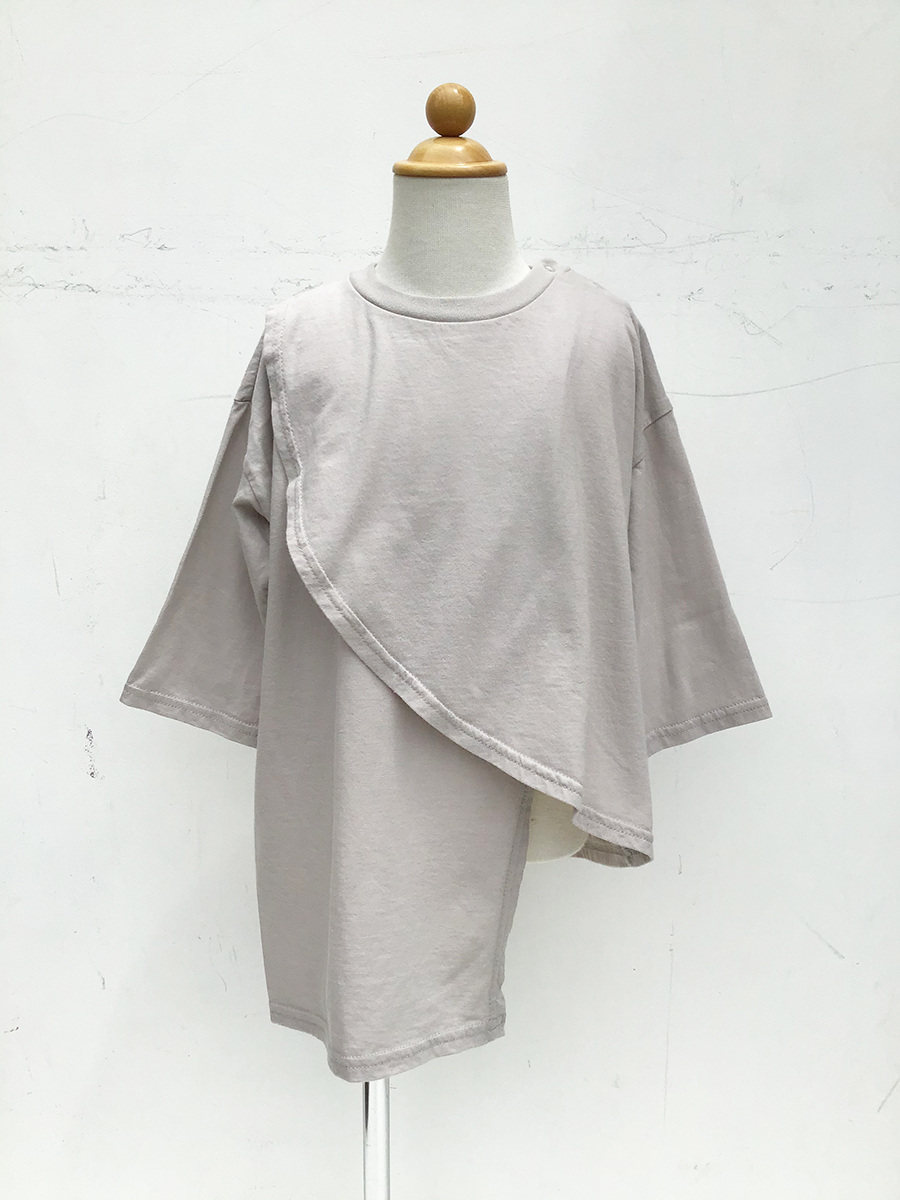 Poupons Uju ソフト変形アシンメトリーtシャツ Gray