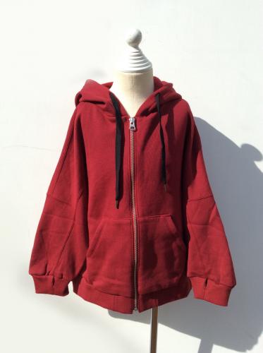 burgundy zip up